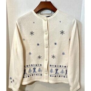 CROFT & BARROW Winter Button Down Fleece Cardigan Size M (Bx 7)